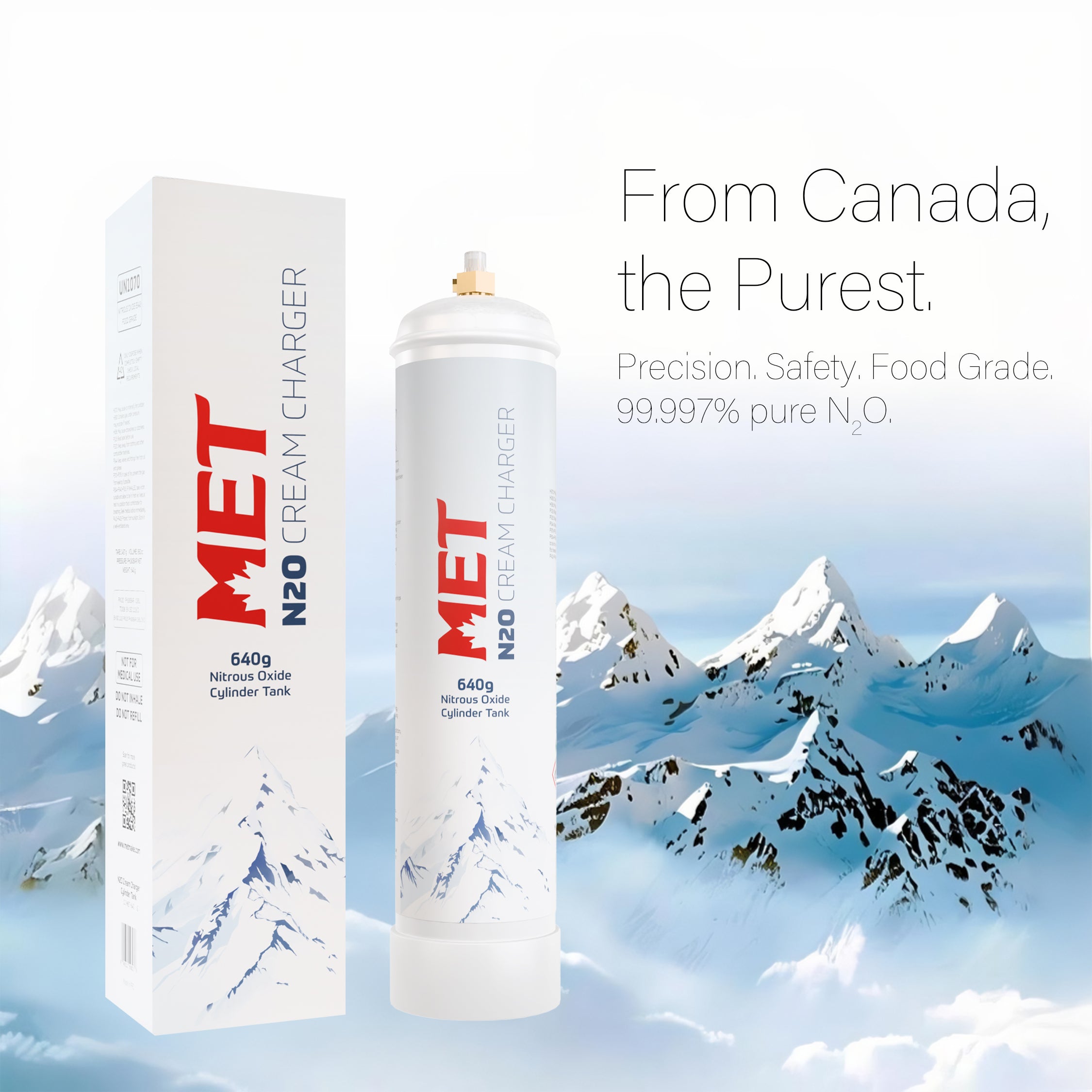 MET 640g N₂O Cream Charger – 0.95L