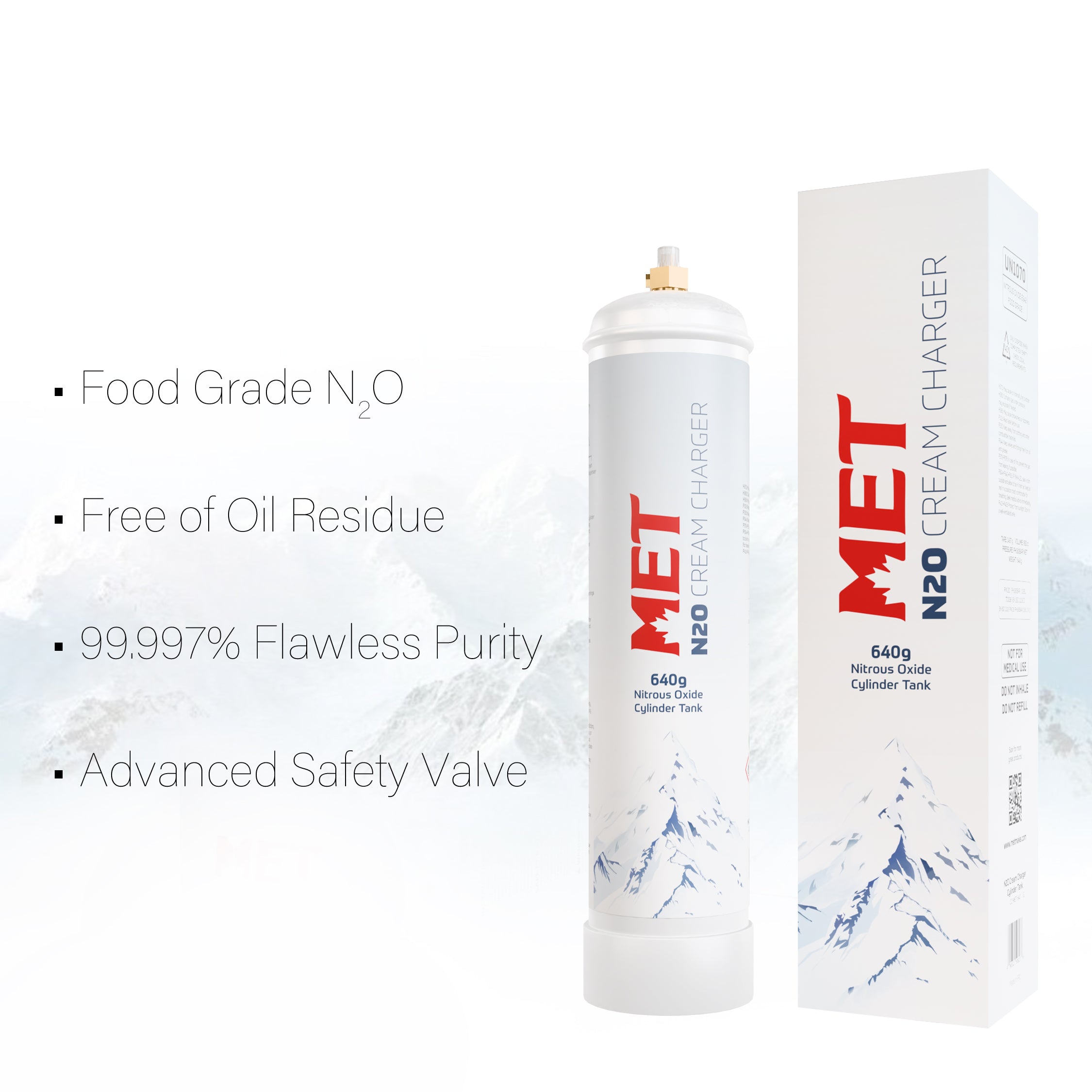 MET 640g N₂O Cream Charger – 0.95L